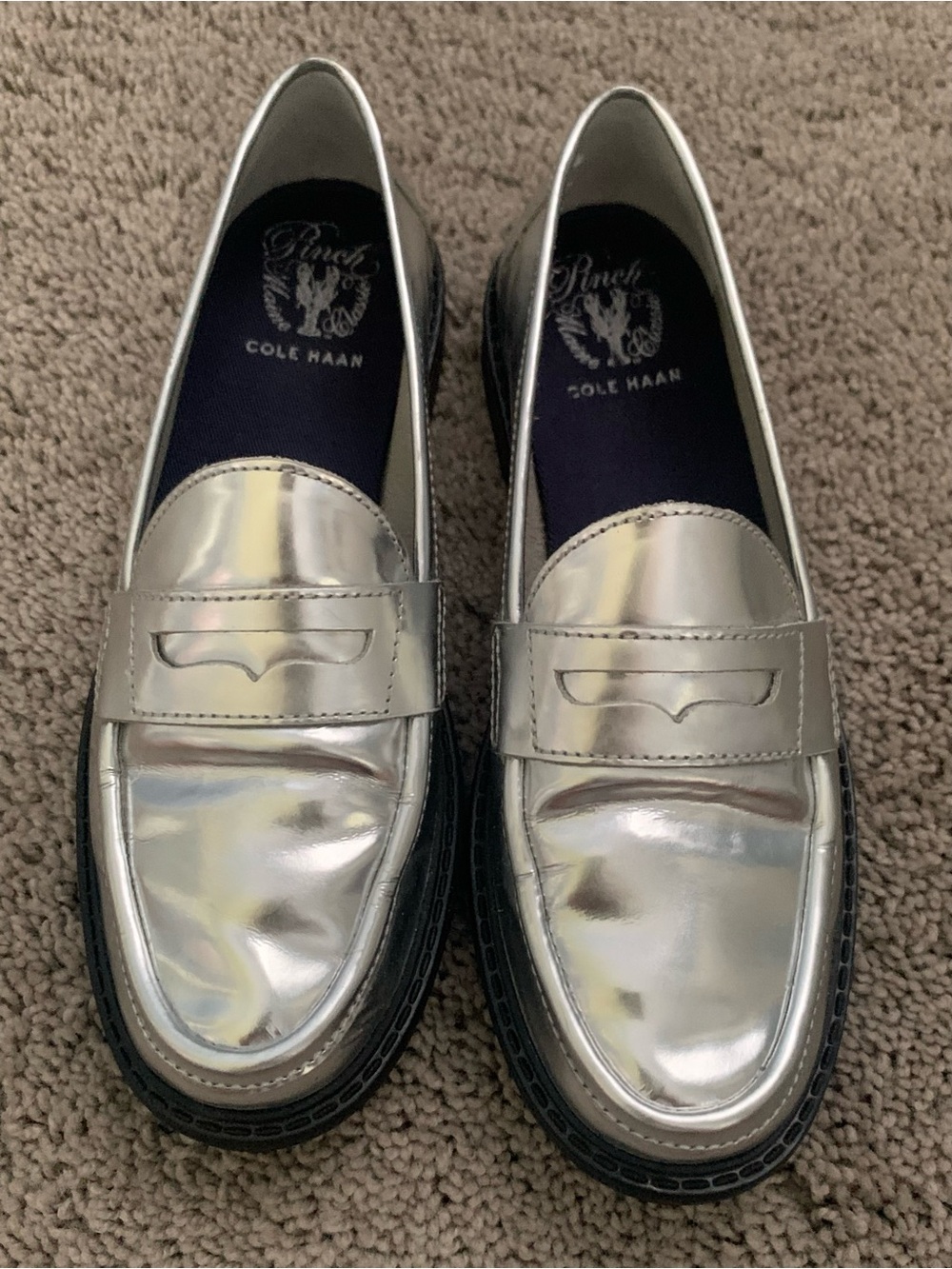 Classic Silver Penny Loafers - Picture 2 of 8
